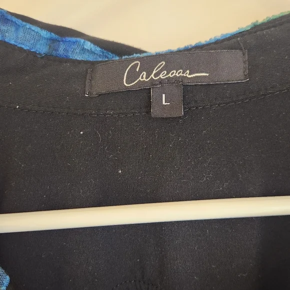 Womens Calessa Long Sleeve Multicolor Rainbow Blouse Zebra Size L Pockets #P837 - Picture 3 of 7